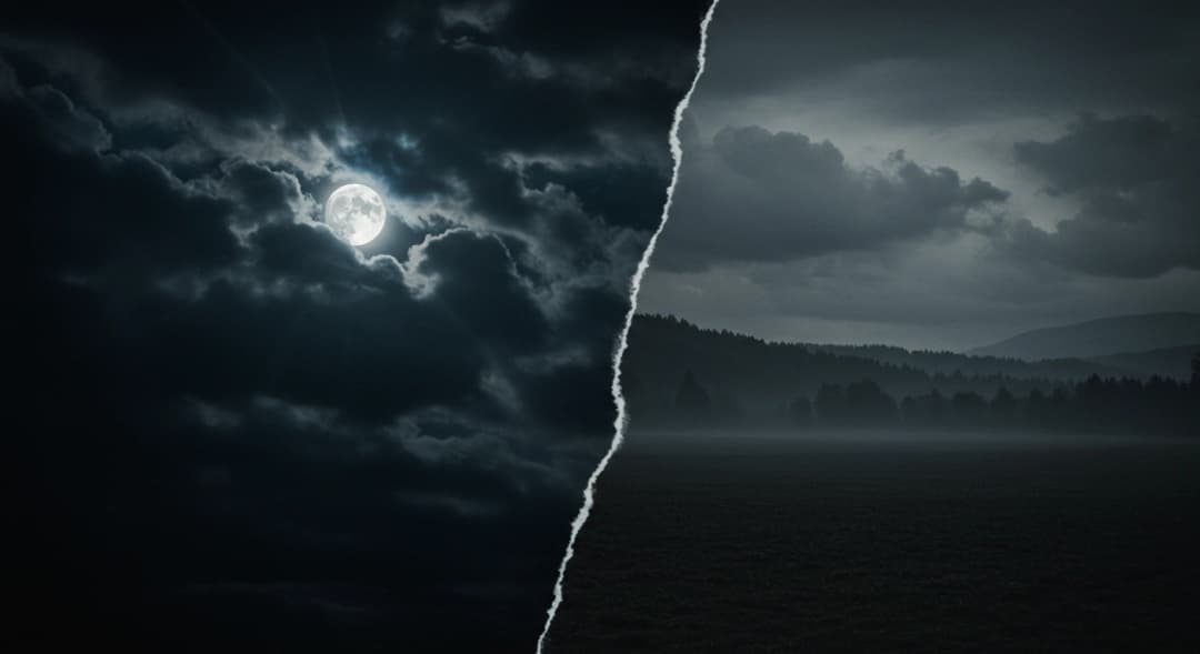 Immagine divisa che simboleggia il legame tra notte insonne e giorno depresso.